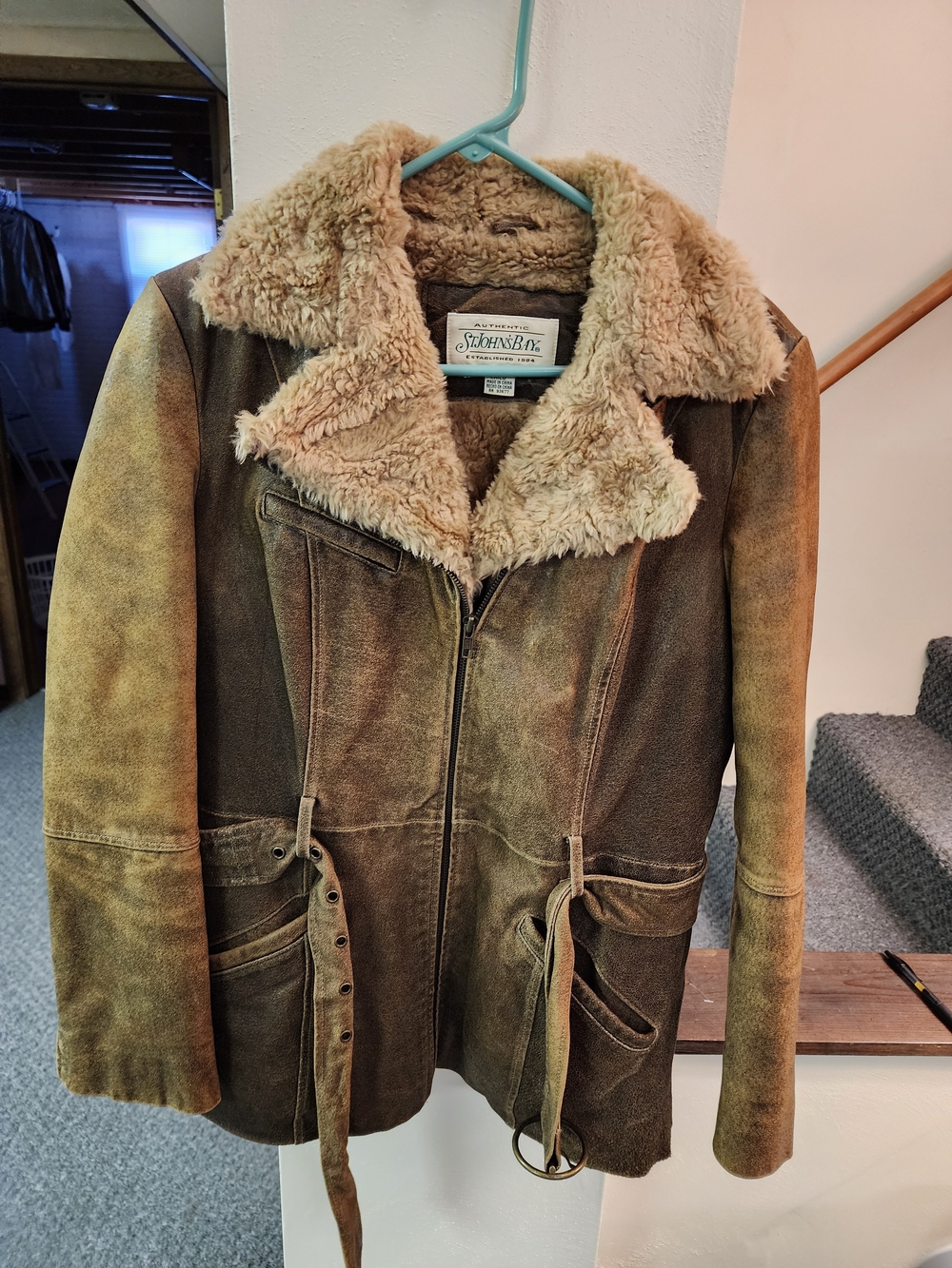 VTH St. John's Bay Women's Brown Faux Shearling Coat Sz S